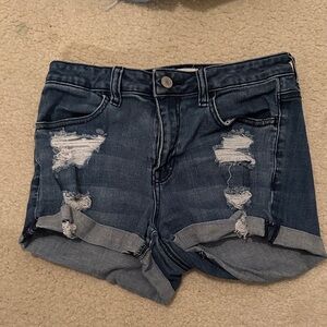 PacSun Blue Ripped Jean Shorts